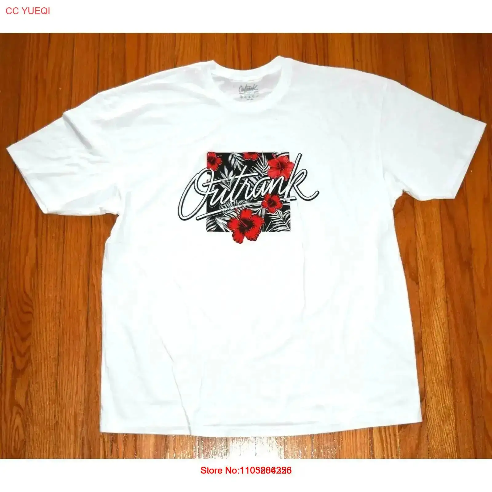 Streetwear Brand With Flowers - OutRankブランド マイアミ ストリートウェア メンズ 2XL ホワイトTシャツ