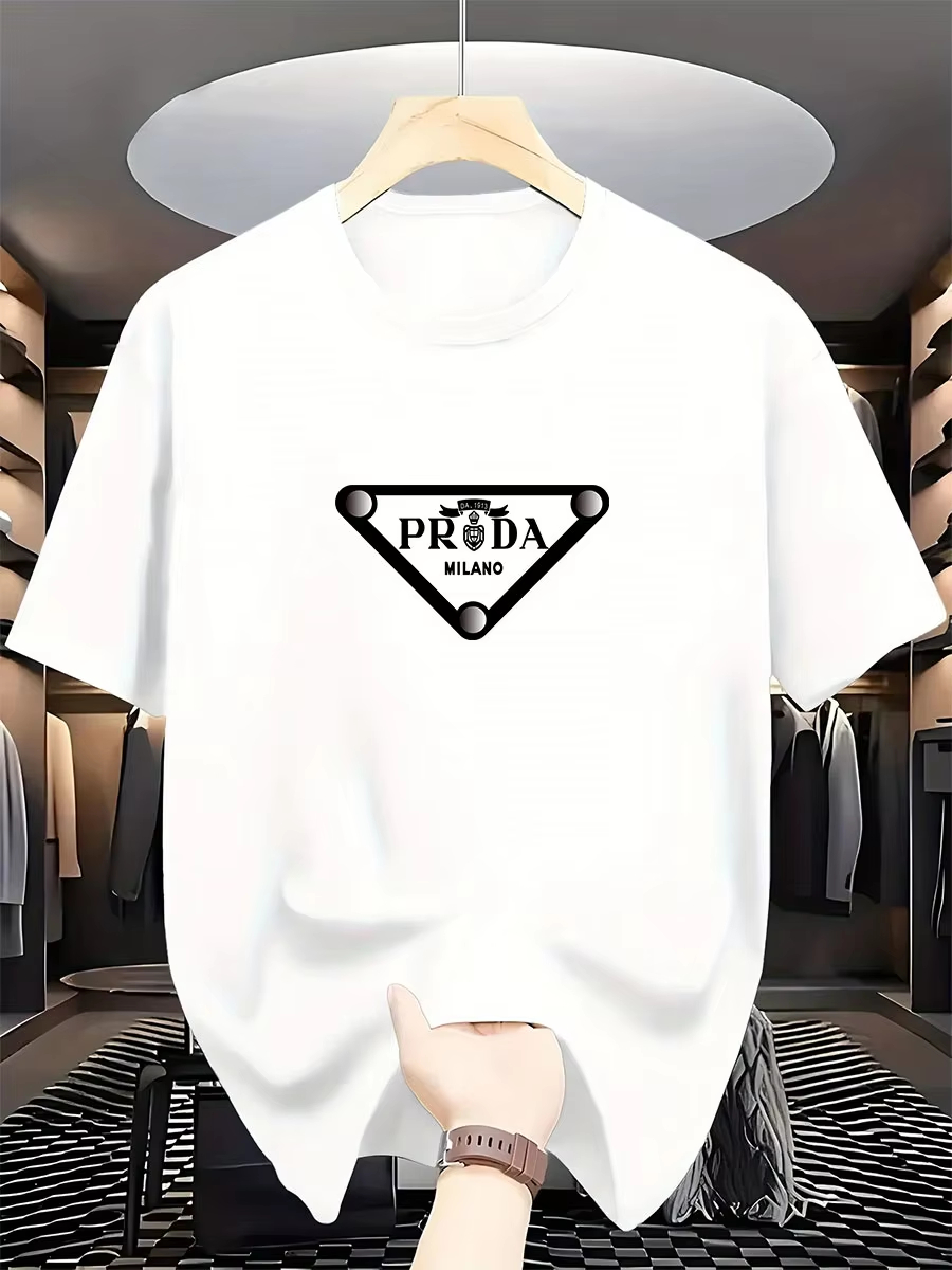 Urban Streetwear Brand - 2026年新作メンズミラノファッショントレンド国際ブランドプリントTシャツ、純綿ラウンドネック、カジュアルアーバンラグジュアリーハイエンドY2K