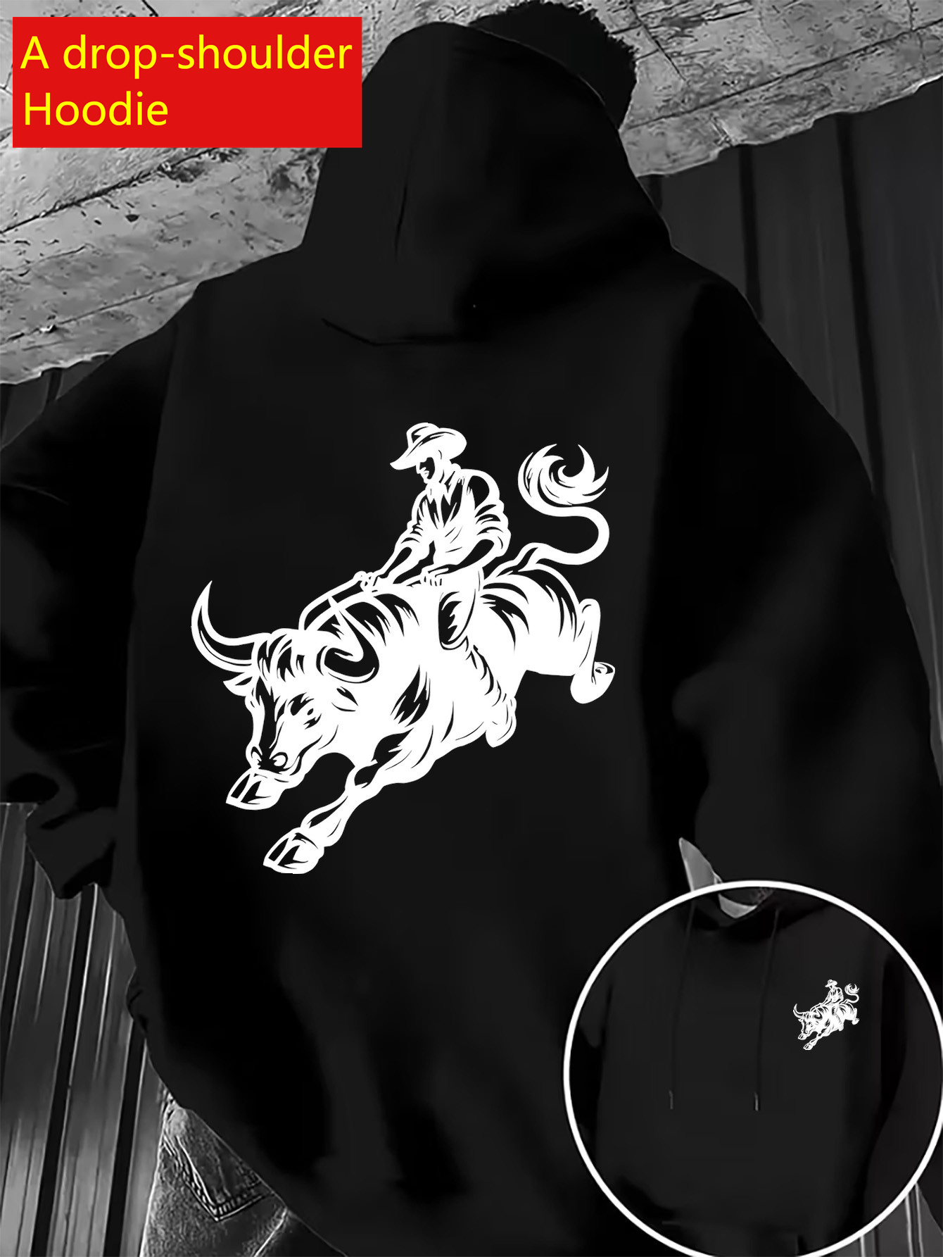 Streetwear Brand Drops - ストリートウェアブランド ドロップショルダーフーディー メンズ 個性プリント ルーズプルオーバースウェットシャツ トップス