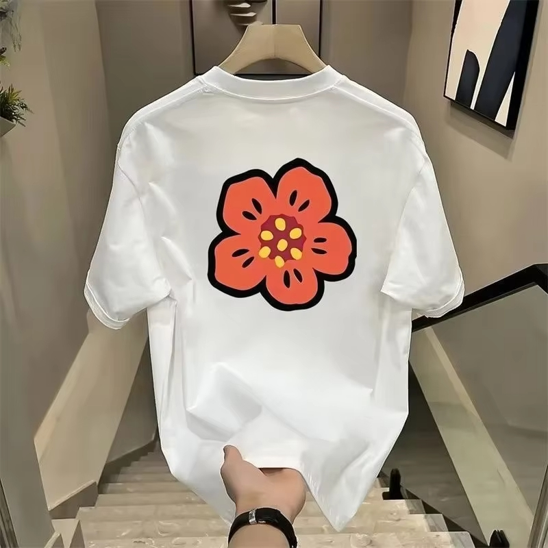 Streetwear Brand With Flowers - 2026年カートゥーンフラワーTシャツ メンズ レディース コットンTシャツ 半袖 高級ブランドTシャツ