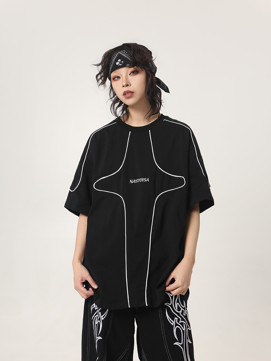 Streetwear Brand Drops - BETEBULE トレンディブランド分解デザイン半袖メンズルーズ BF Tシャツ機能的なスタイルカジュアルストリートウェアトップ
