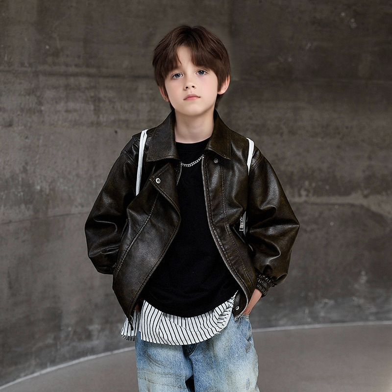 男の子ダークグリーン防水防風コート 2-12Y 子供ブラック - Streetwear Brand Logo Design のレビューと価格