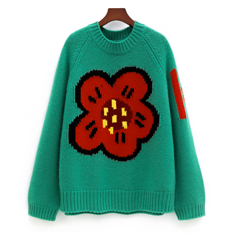 女性用ルーズカシミヤセーター,長袖セーター,エクストラシック - Streetwear Brand With Flowers のレビューと価格