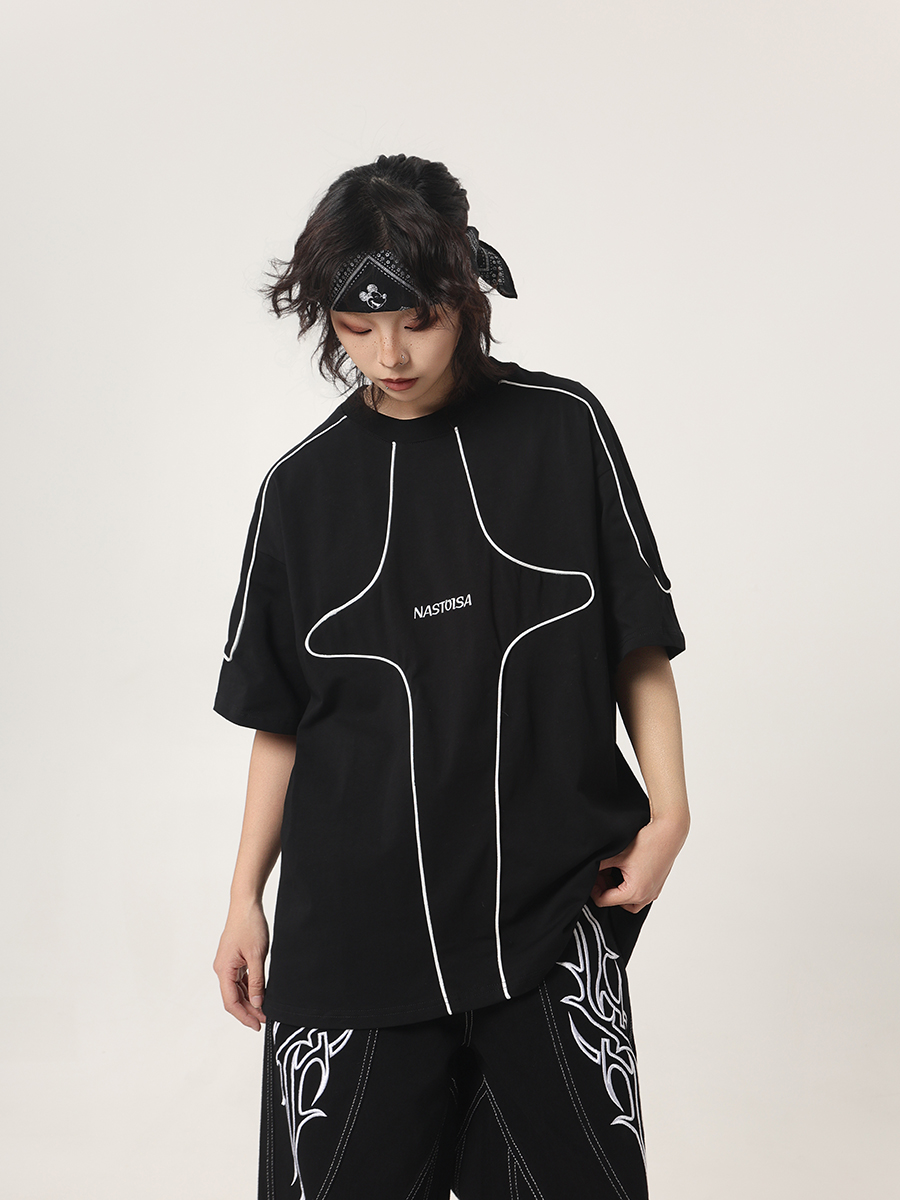 BETEBULE トレンディブランド分解デザイン半袖メンズル - Streetwear Brand Drops のレビューと価格