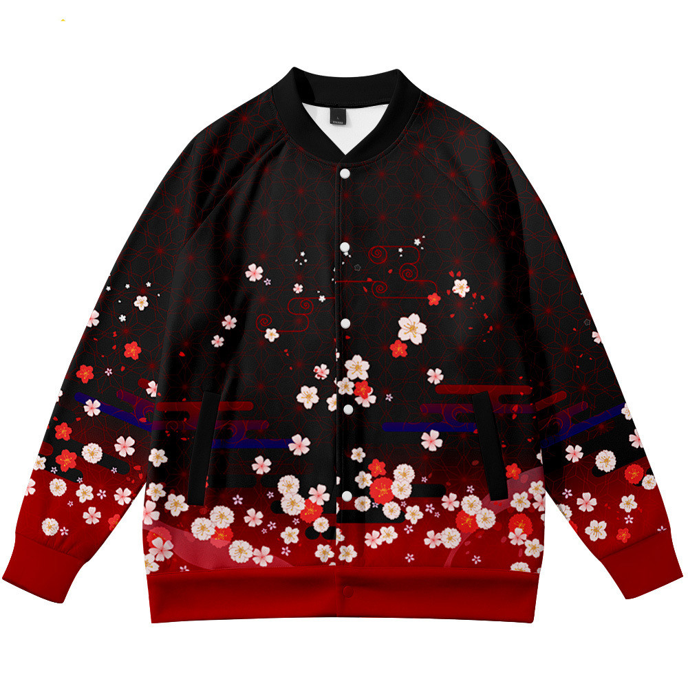 コートアニメ花キツネ 3D プリントスタンドカラージャケット - Streetwear Brand With Flowers のレビューと価格