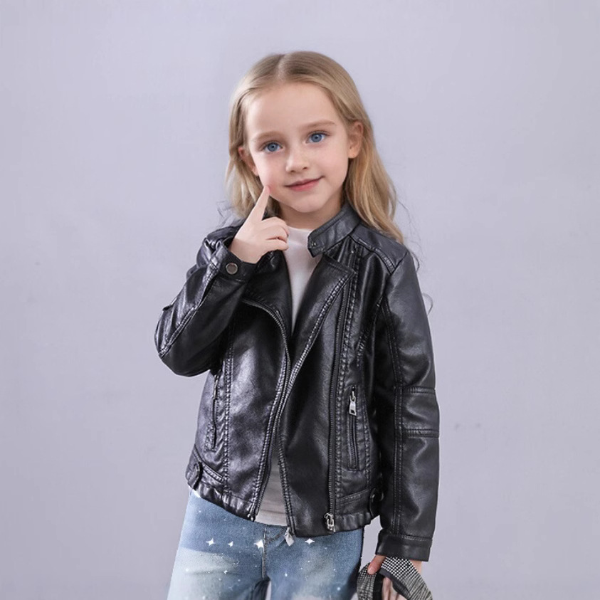 子供防水防風コート 2-12Y 新年女の子黒ロックオートバイ - Streetwear Brand Logo Design のレビューと価格